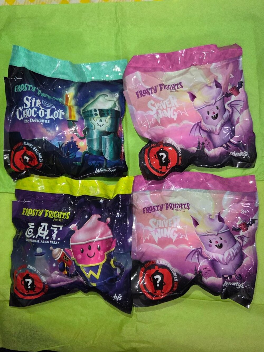 Wendy’s Frosty Frights Halloween 2026 Kids Meal Toys Bundle - Lot of 4 Sealed